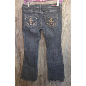 Underground Soul Denim Charcoal Jeans Size 5 (29x30) Bootcut Western Embroidered